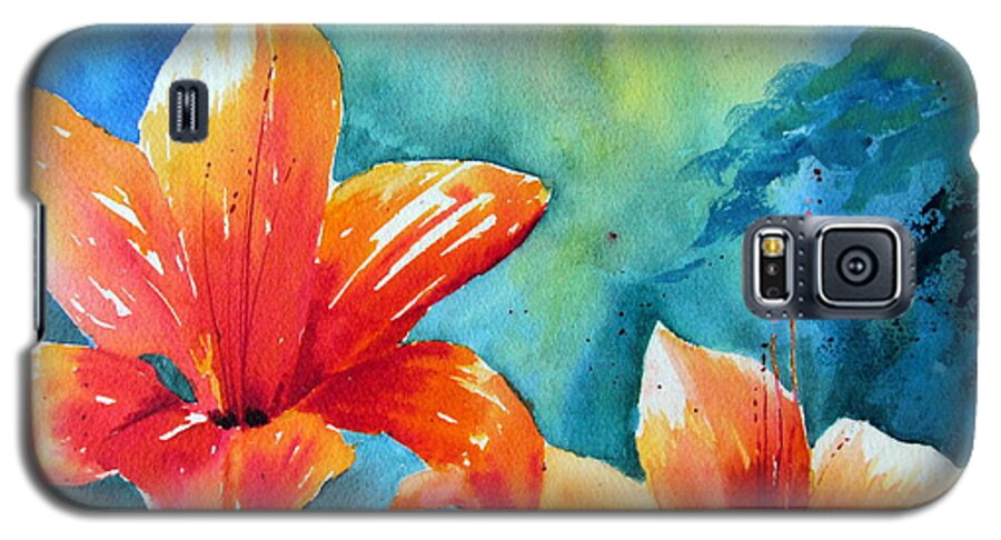 Floral Galaxy S5 Case featuring the painting Sunny Days by John Nussbaum