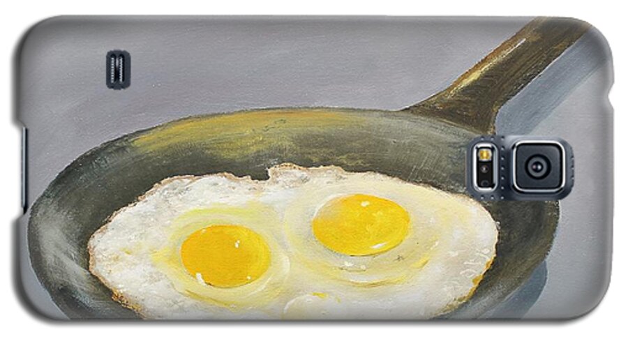 Eggs Galaxy S5 Case featuring the painting Sunny Side by Ken Ahlering