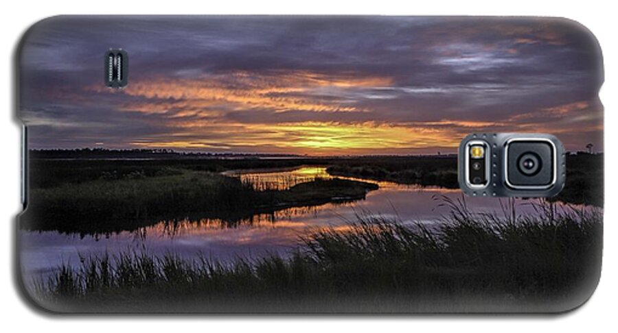 Palm Galaxy S5 Case featuring the digital art Sunrise on Lake Shelby by Michael Thomas