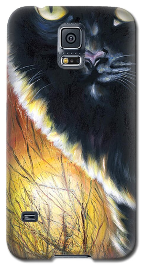 Cat Galaxy S5 Case featuring the painting Sunset by Hiroko Sakai
