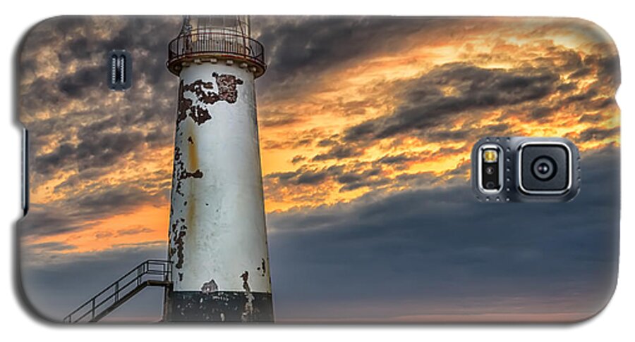 Lighthouse Galaxy S5 Case featuring the photograph Sunset Lighthouse by Adrian Evans