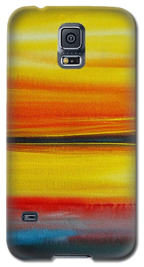 The Puget Sound Galaxy S5 Case featuring the painting Sunset On The Puget Sound by Jani Freimann