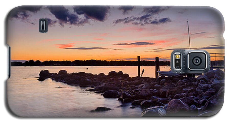 Beach Sunset Galaxy S5 Case featuring the photograph Sunset on the Rocks - Stonington Point by Kirkodd Photography Of New England