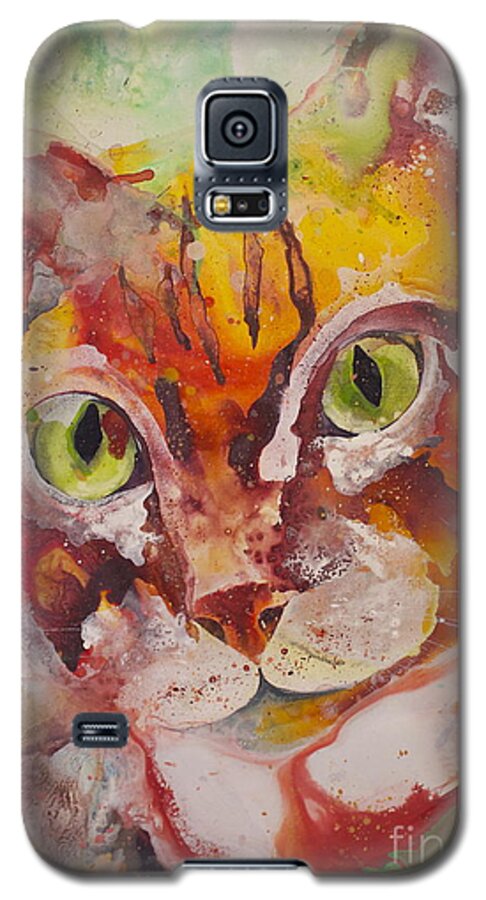 Cat Galaxy S5 Case featuring the painting Sunshine by Kasha Ritter