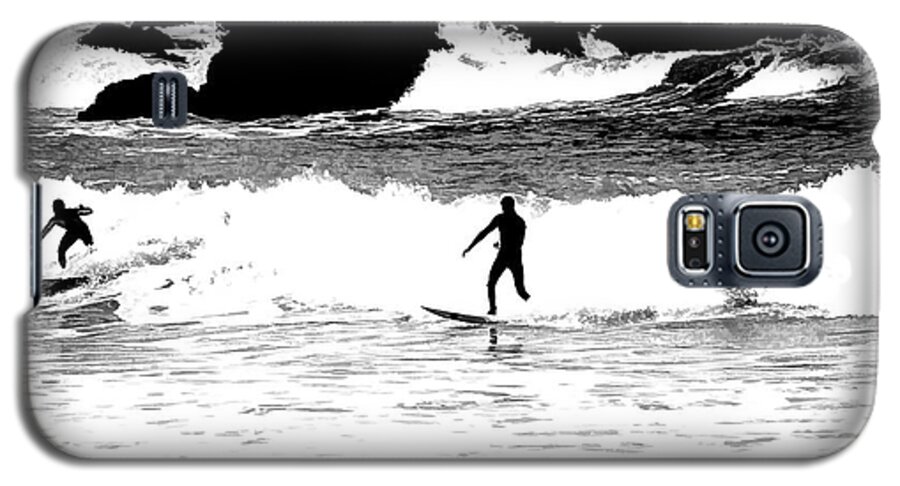 Surfers Galaxy S5 Case featuring the photograph Surfer Silhouette by Kathy Churchman