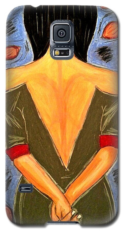 Woman Galaxy S5 Case featuring the drawing Surrendered by Chrissy Pena