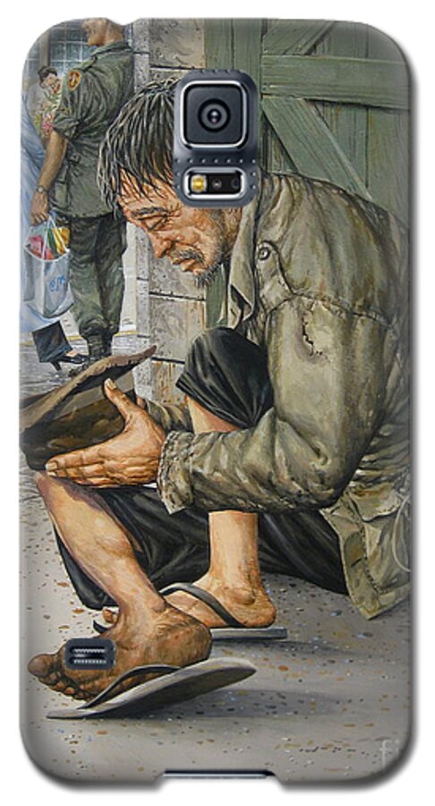 Vietnam Combat Art Galaxy S5 Case featuring the painting Survivors by Bob George