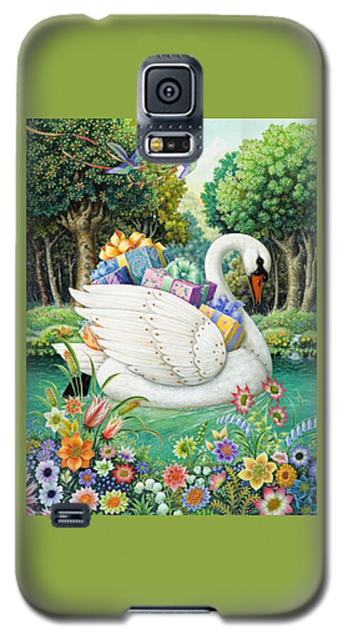 Birthday Galaxy S5 Case featuring the painting Swan Boat by Lynn Bywaters