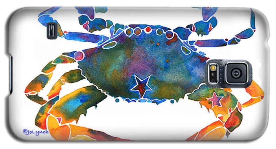Crab Art Galaxy S5 Case featuring the painting Color Me Crab E by Jo Lynch