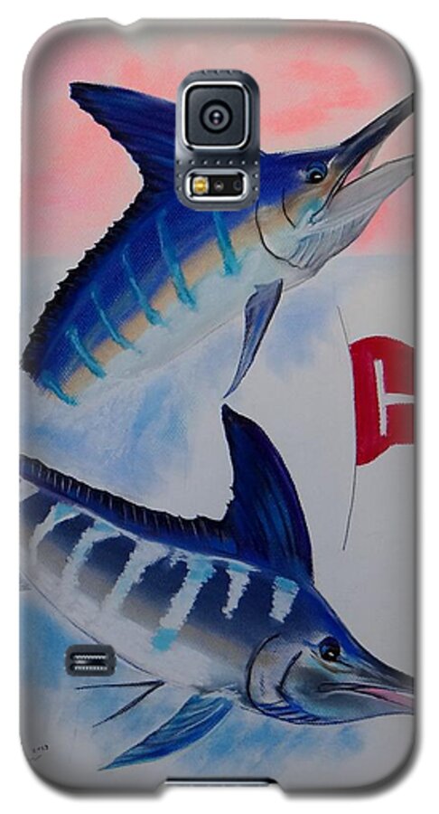 Blue Marlin Paintings Galaxy S5 Case featuring the painting Tag and Release by Kevin Brown
