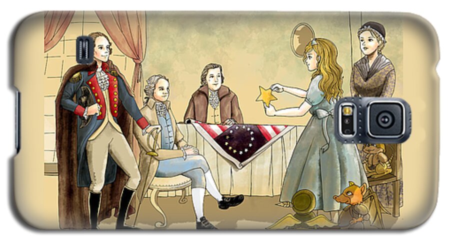 Wurtherington Diary Galaxy S5 Case featuring the painting Tammy meets Betsy Ross and George Washington by Reynold Jay