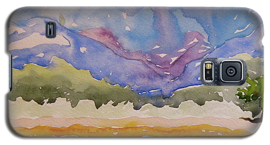 Landscape Galaxy S5 Case featuring the painting Taos Fields by Beverley Harper Tinsley