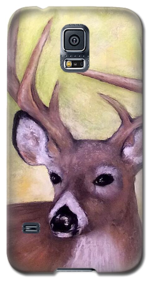 White Tailed Deer Galaxy S5 Case featuring the painting Tennessee Wild Life - Buck by Annamarie Sidella-Felts