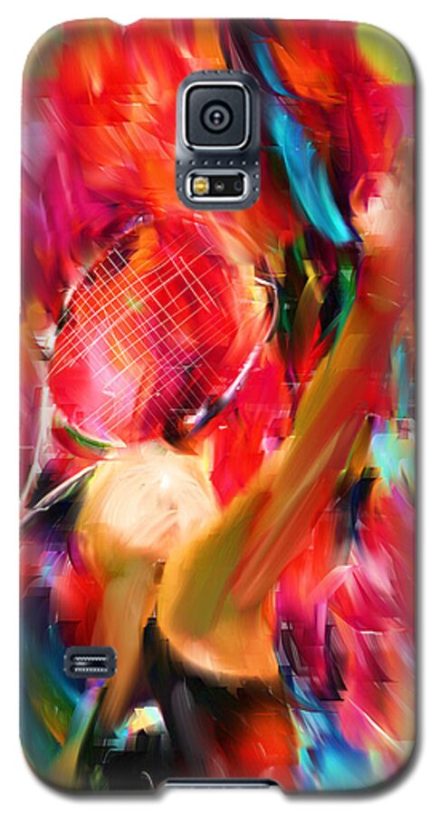 Tennis Galaxy S5 Case featuring the digital art Tennis I by Lourry Legarde