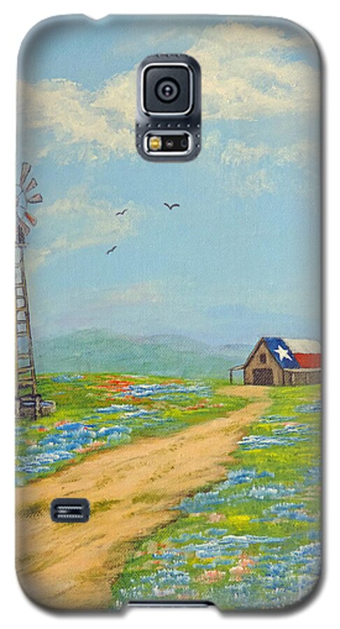 Texas Galaxy S5 Case featuring the painting Texas High Sky by Jimmie Bartlett