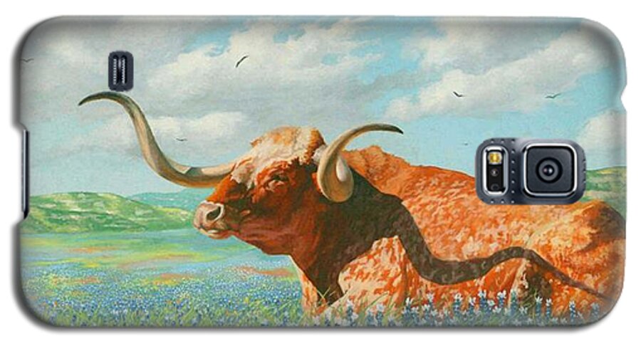 Long Horn Painting Galaxy S5 Case featuring the painting Texas by Howard Dubois