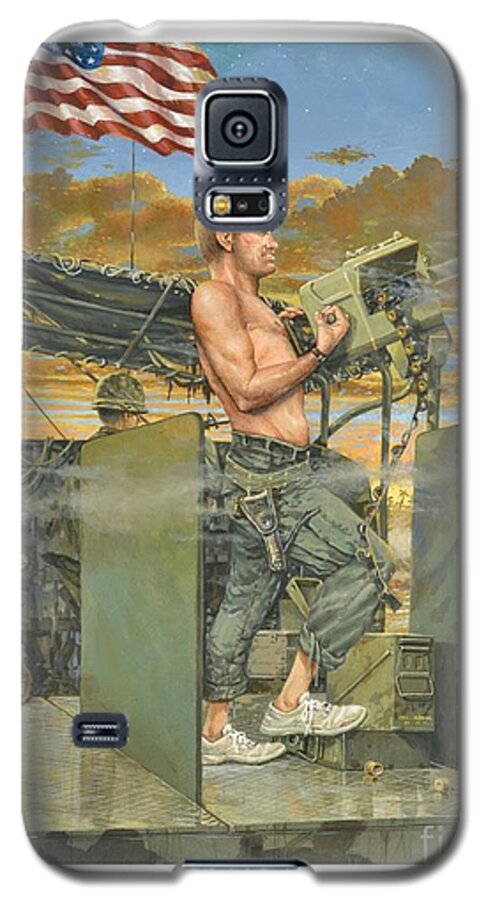  Vietnam Combat Art Galaxy S5 Case featuring the painting The 458th Transortation Co. in Vietnam. by Bob George