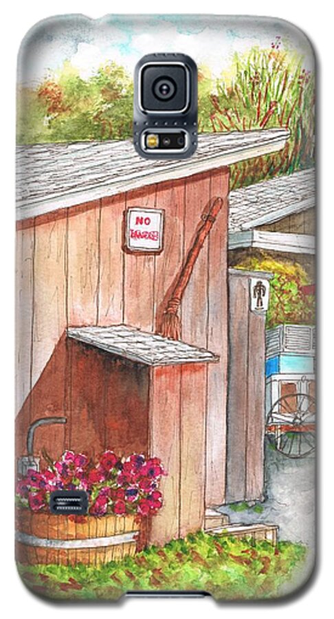 Nature Galaxy S5 Case featuring the painting The Barn outhouse in Avila Beach - California by Carlos G Groppa