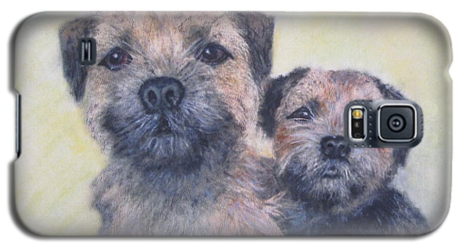 Pet Portrait Galaxy S5 Case featuring the painting The Border Boys by Richard James Digance