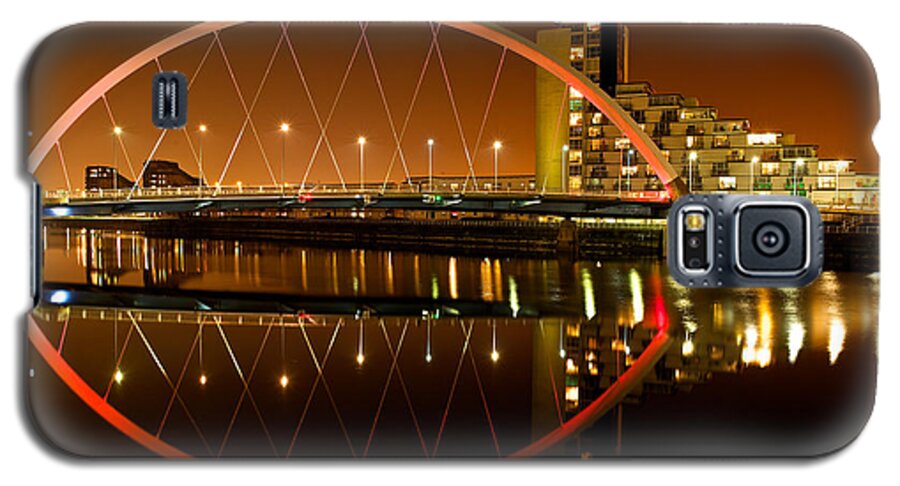 Cityscape Galaxy S5 Case featuring the photograph The Clyde Arc on an Orange Sky by Stephen Taylor