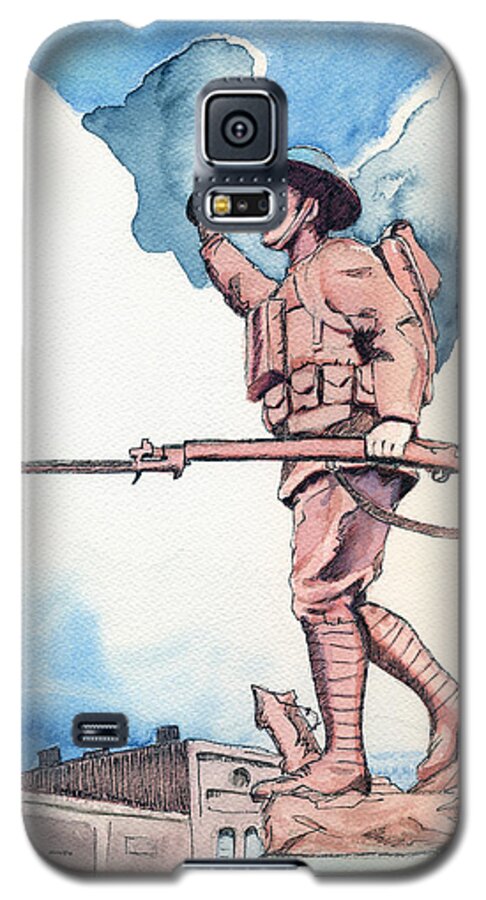 World War 1 Galaxy S5 Case featuring the painting The Doughboy Stands by Katherine Miller