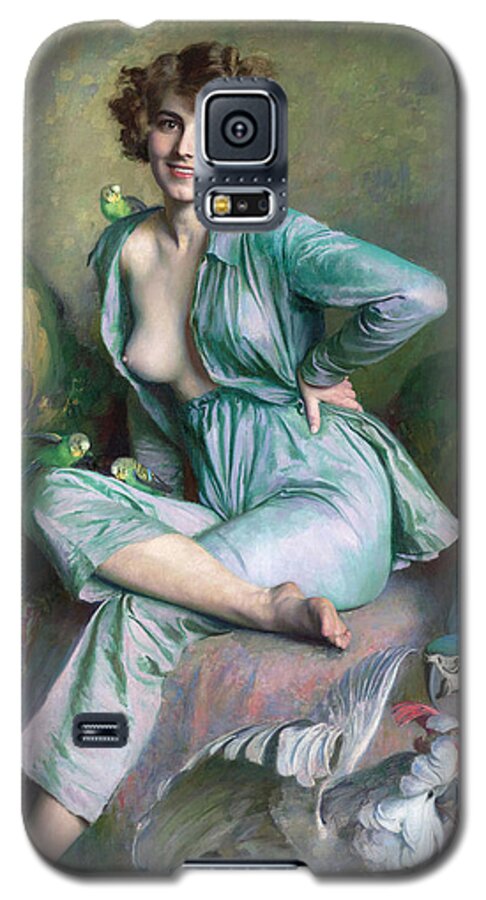 Emile Friant Galaxy S5 Case featuring the painting The Familiar Birds by Emile Friant