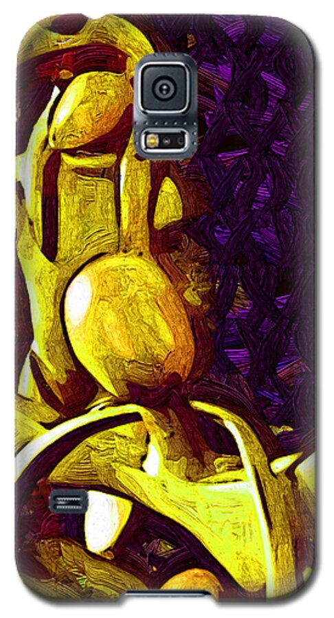 Family Galaxy S5 Case featuring the digital art The Family Unit in Gold by Kirt Tisdale