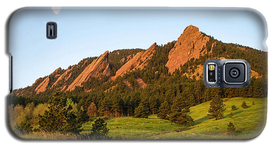 Flatirons Galaxy S5 Case featuring the photograph The Flatirons - Spring by Aaron Spong