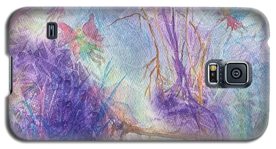 Fairy Galaxy S5 Case featuring the painting The Gathering by Ellen Levinson