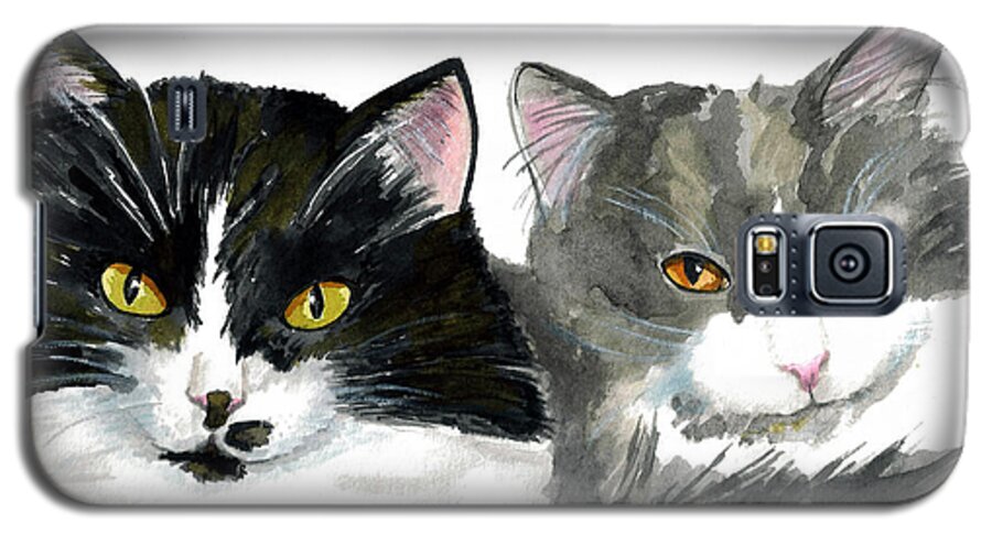 Cat Galaxy S5 Case featuring the painting The Girls by Terry Taylor