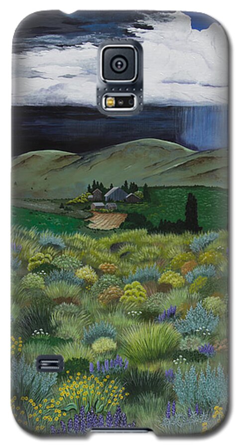 Storm Galaxy S5 Case featuring the painting The High Desert Storm by Jennifer Lake