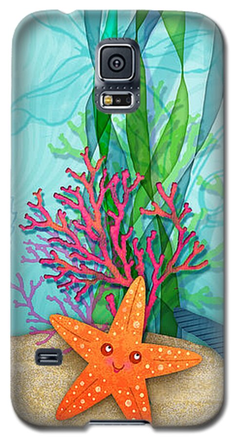 Dolphin Galaxy S5 Case featuring the digital art The Letter D for Dolphin by Valerie Drake Lesiak
