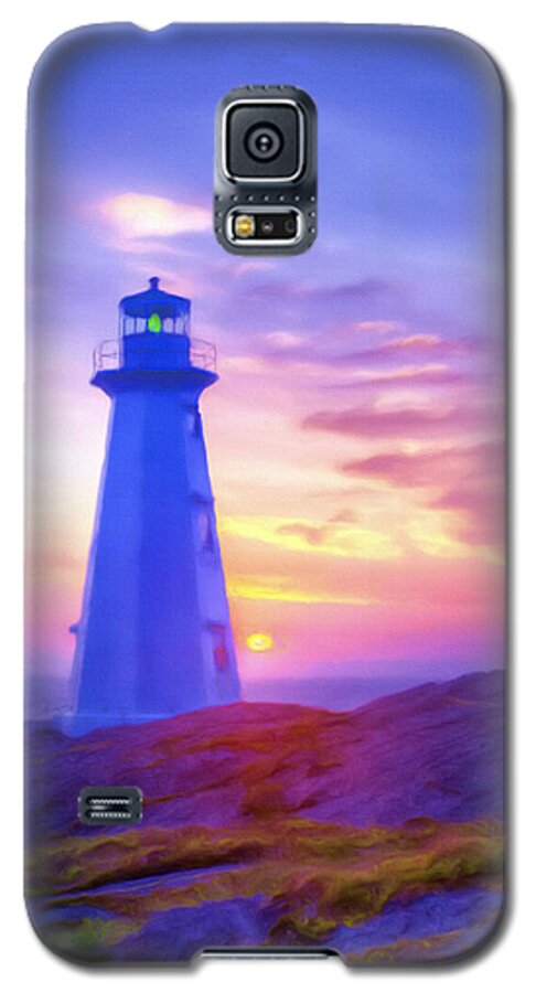 Appeal Galaxy S5 Case featuring the painting The Lighthouse at Sunset by Tyler Robbins