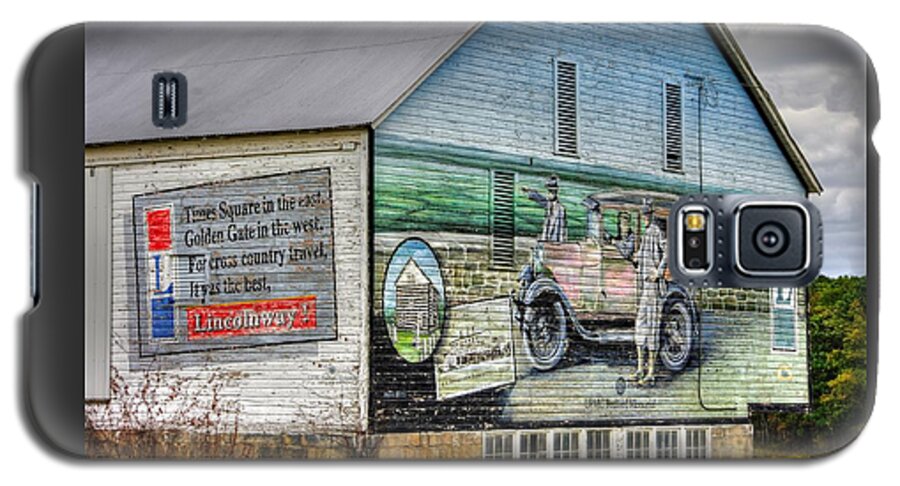 Lincoln Highway Galaxy S5 Case featuring the photograph The Lincoln Highway in Bedford County Pa - Barn Mural at Bison Corral Farm Near Schellsburg No. 2 by Michael Mazaika