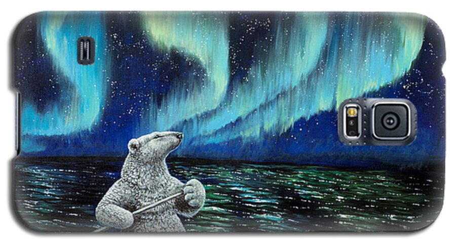 Polar Bear Galaxy S5 Case featuring the painting The Longest Night by Beth Davies