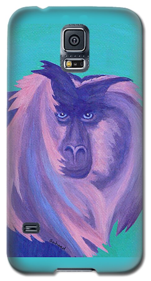 Monkey Galaxy S5 Case featuring the painting The Monkey's Mane by Margaret Saheed