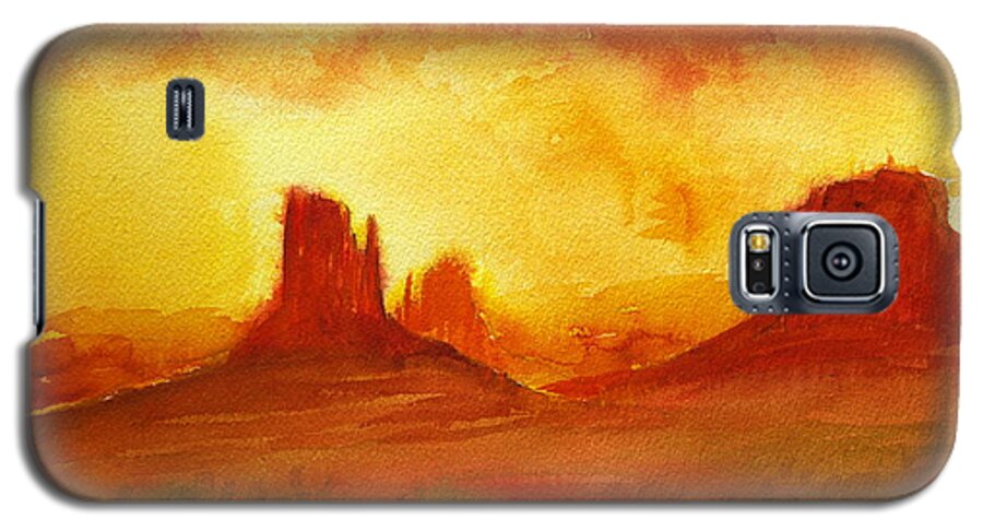 Desert Galaxy S5 Case featuring the painting The Monuments by Walt Brodis