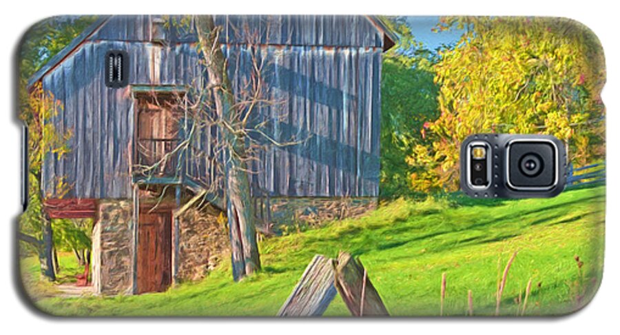 Oliver Miller Homestead Galaxy S5 Case featuring the digital art The Oliver Miller Homestead Barn / Side View by Digital Photographic Arts