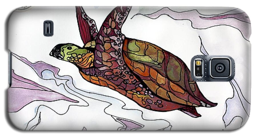 Turtle Galaxy S5 Case featuring the painting The Painted Turtle by Pat Purdy