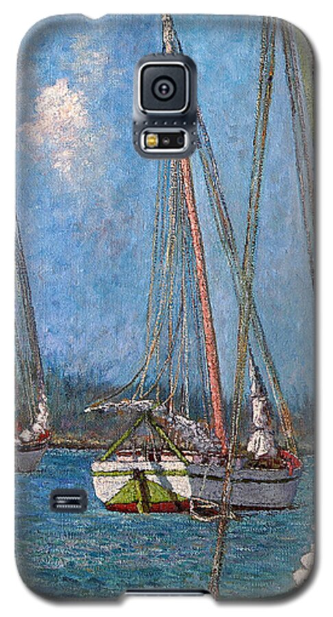 The Pink Mast Galaxy S5 Case featuring the painting The Pink Mast by Ritchie Eyma