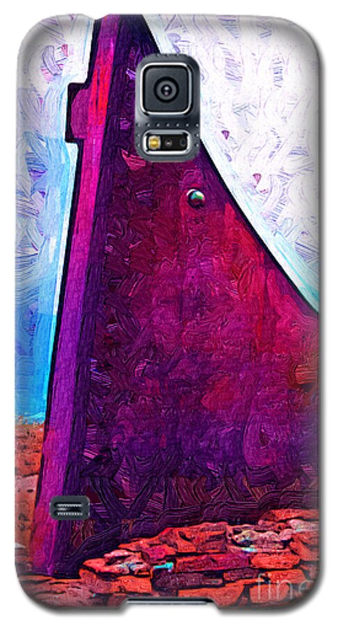 Abstract Galaxy S5 Case featuring the digital art The Purple Pink Wedge by Kirt Tisdale