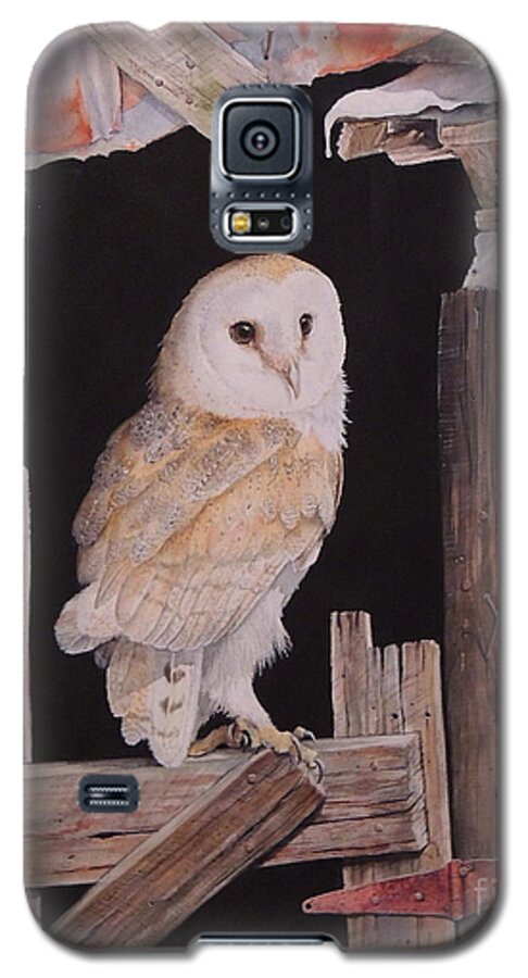 Owl Galaxy S5 Case featuring the painting The Resting Place. SOLD by Sandy Brindle