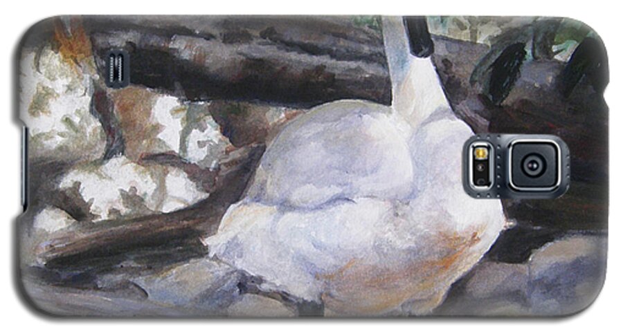 Swan Galaxy S5 Case featuring the painting The Swan by Lori Brackett