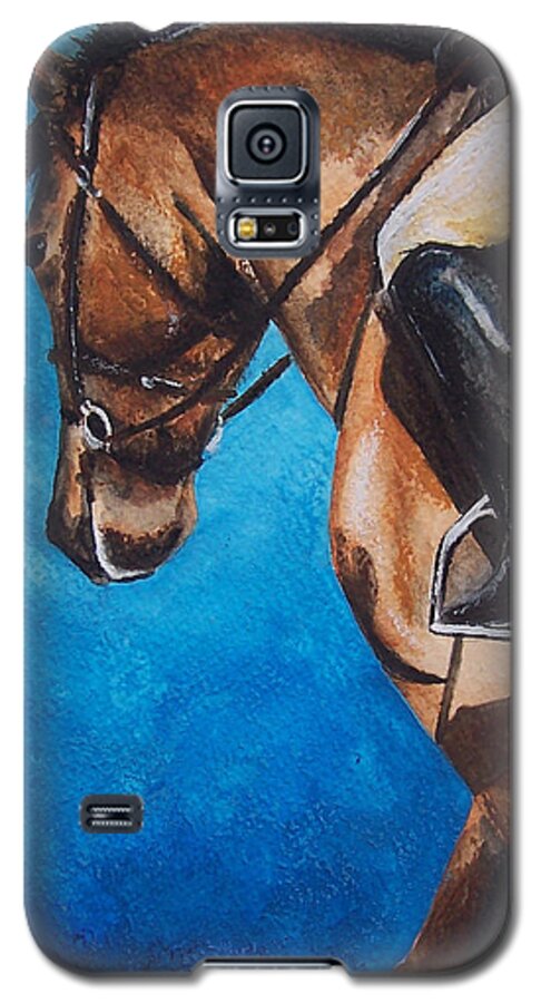 Dressage Galaxy S5 Case featuring the painting The Warm Up by Kathy Laughlin