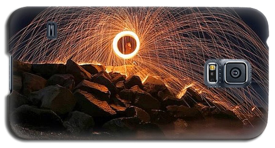  Galaxy S5 Case featuring the photograph This Is A Shot Of Me Spinning Burning by Larry Marshall