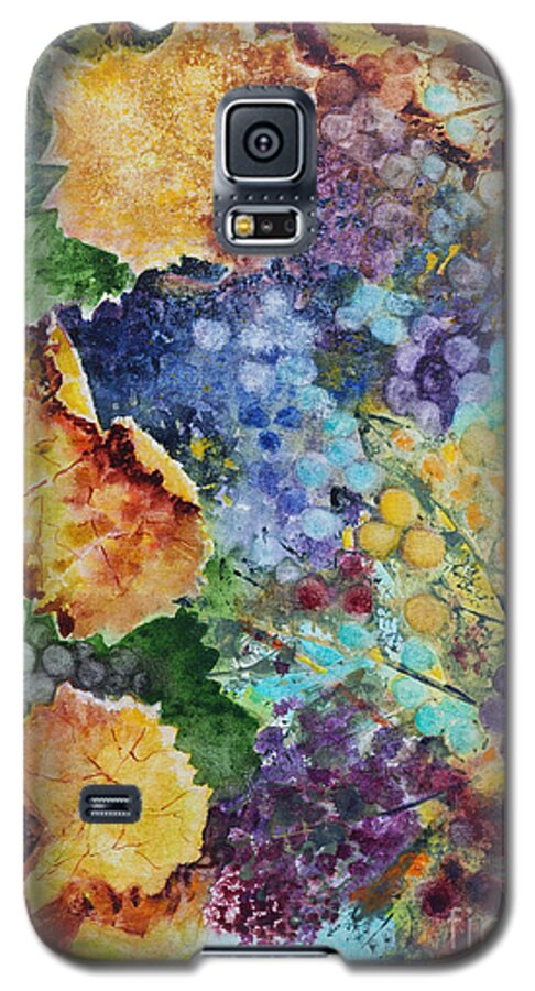 Leaves Galaxy S5 Case featuring the painting Three Leaves by Karen Fleschler