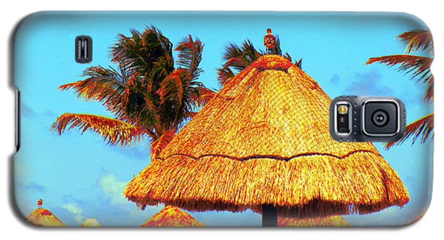 Beach Galaxy S5 Case featuring the photograph Tiki Huts by Culture Cruxxx