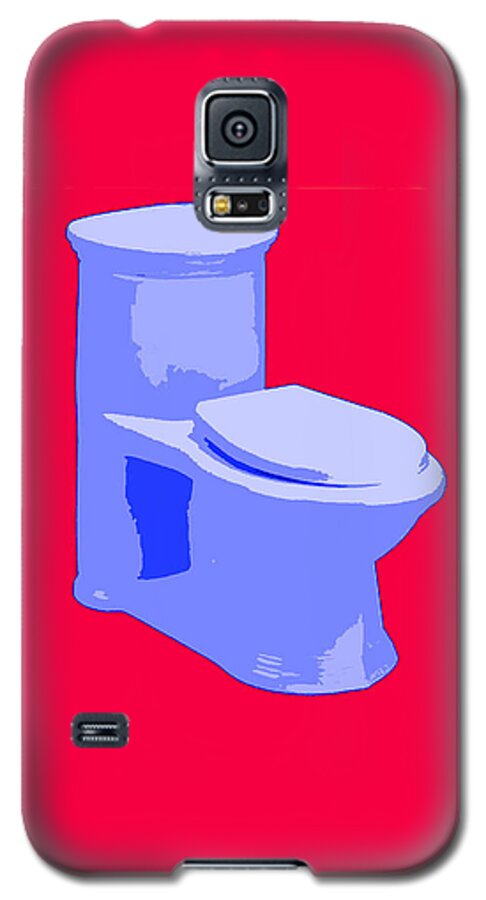 Toilet Galaxy S5 Case featuring the painting Toilette in Blue by Deborah Boyd