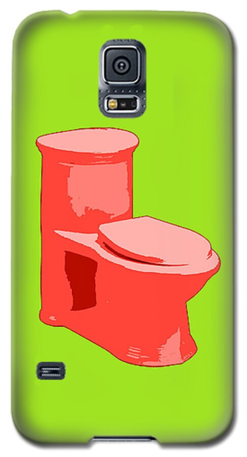 Toilet Galaxy S5 Case featuring the painting Toilette in Red by Deborah Boyd