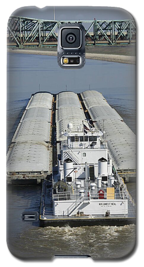 Towboat Galaxy S5 Case featuring the photograph Towboat James Neal in the Chain of Rocks Canal by Garry McMichael